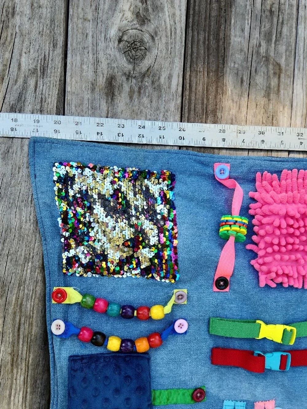Kids Sensory Activity Mat - Pink, Blue & Multicolor